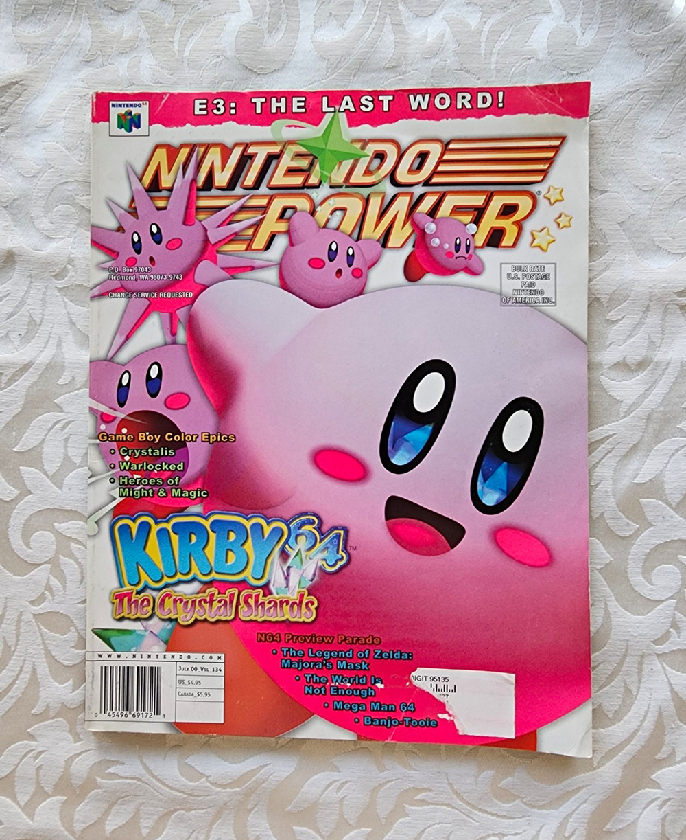 Nintendo Power July 2000 Issue 134 Kirby 64 Cover, w/POSTER